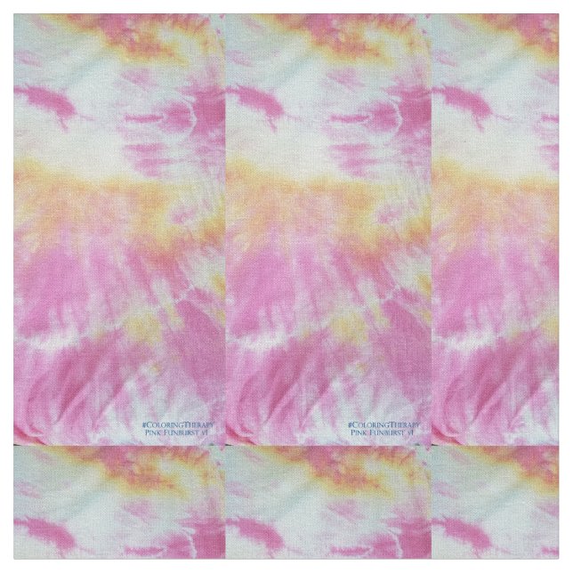 Tie-=Dye Pink Funburst #1 fabric (Close Up)