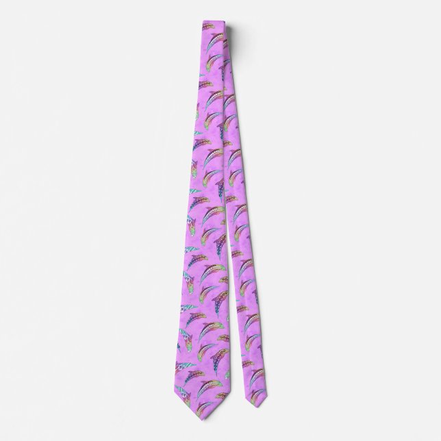 Tie Dye Pink Marine Animals Dolphins Marlins (Front)