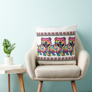 Tie Dye Pitbull Cushion
