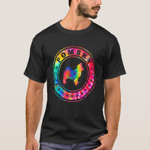 Tie Dye Pomsky Dog Mum Dad Pet T-Shirt