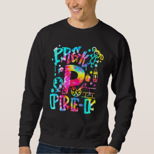 Tie Dye Pre K Graffiti Pre K Teacher Back To Schoo Sweatshirt