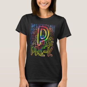 Tie Dye Pre K Typography Team Pre K Teacher T-Shirt