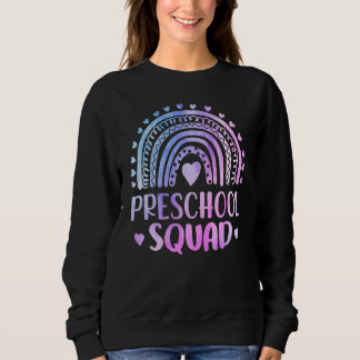Tie Dye Preschool Squad Teacher  Rainbow Back To S Sweatshirt