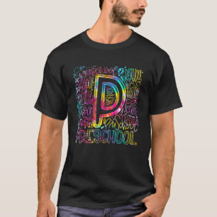 Tie Dye Preschool Typography Team Pre-K First Day T-Shirt