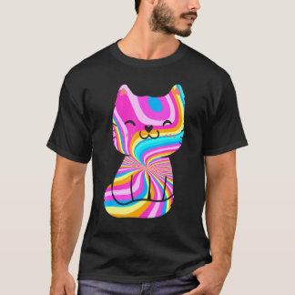 Tie-Dye Psychedelic Cat Owner Furry Pet Kitten Hip T-Shirt