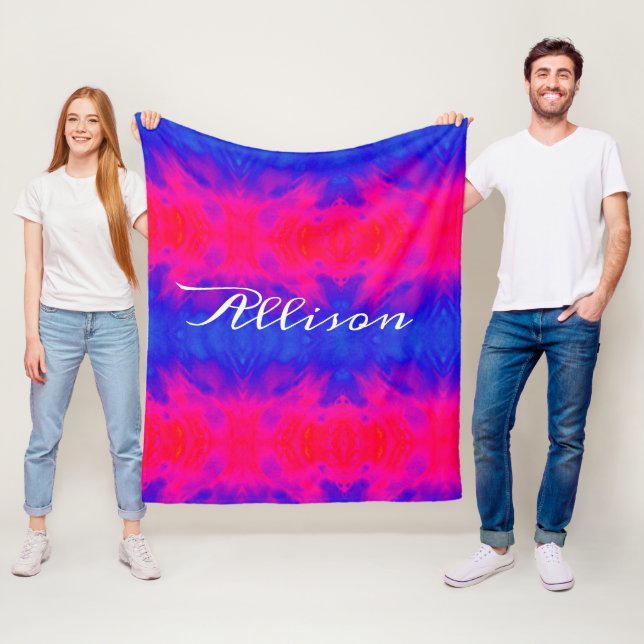 Tie Dye Psychedelic Personalised Fleece Blanket (In Situ)