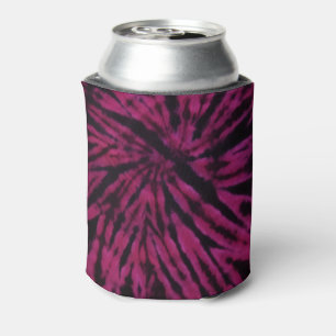 Tie-Dye Purple Pink Black Hippie Retro Pattern Can Cooler