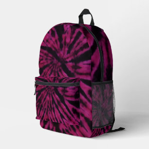 Tie-Dye Purple Pink Black Hippie Retro Pattern  Printed Backpack