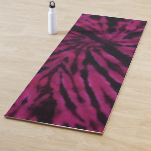 Tie-Dye Purple Pink Black Hippie Retro Pattern Yoga Mat