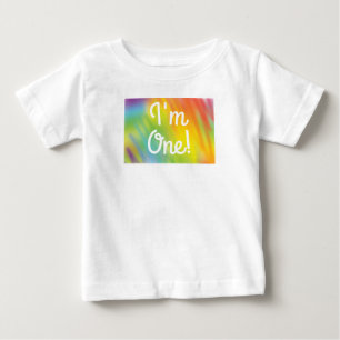 Tie Dye Rainbow Birthday Party Baby T-Shirt