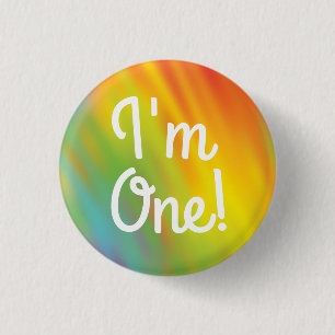 Tie Dye Rainbow Birthday Party Kids Cute 3 Cm Round Badge