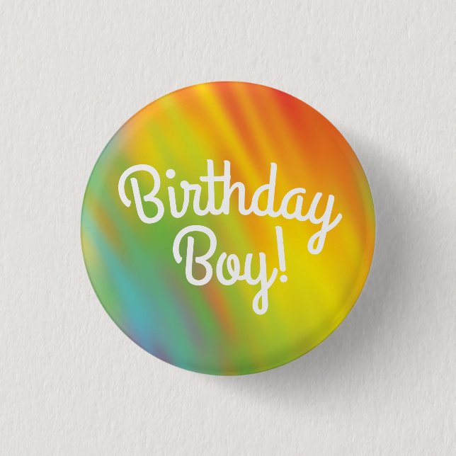 Tie Dye Rainbow Birthday Party Kids Cute 3 Cm Round Badge (Front)