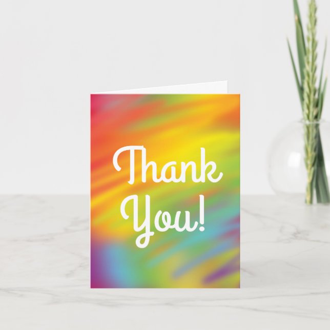 Tie Dye Rainbow Birthday Party Kids Cute Card (Front)