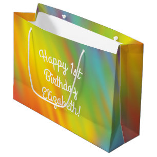 Tie Dye Rainbow Birthday Party Large Gift Bag