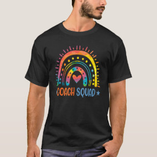 Tie Dye Rainbow Coach Squad Appreciation Day Back T-Shirt