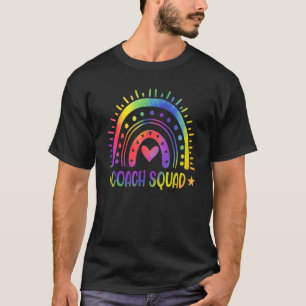 Tie Dye Rainbow Coach Squad Appreciation Day Back  T-Shirt
