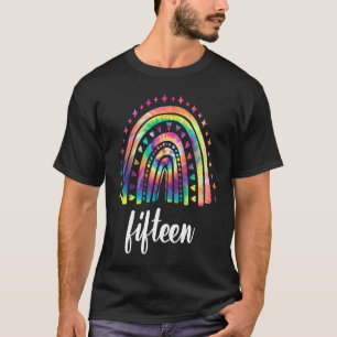 Tie Dye Rainbow Fifteen Year Old 15 Bday 15th Birt T-Shirt