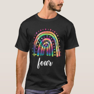Tie Dye Rainbow Four Year Old 4 Bday 4th Birthday T-Shirt