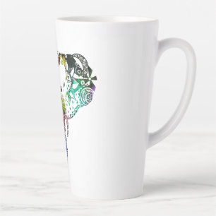 Tie dye rainbow line tangle elephant latte mug