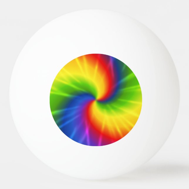 Tie Dye Rainbow Pattern Ping Pong Ball (Front)