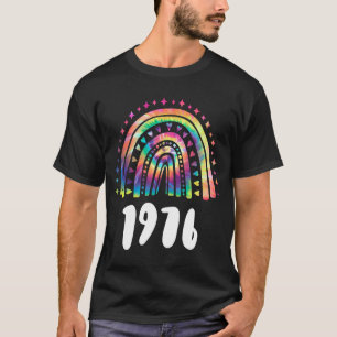 Tie Dye Rainbow Year Of Birth 1976 Birthday T-Shirt