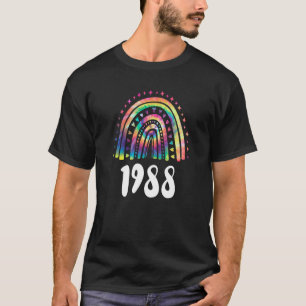 Tie Dye Rainbow Year Of Birth 1988 Birthday T-Shirt