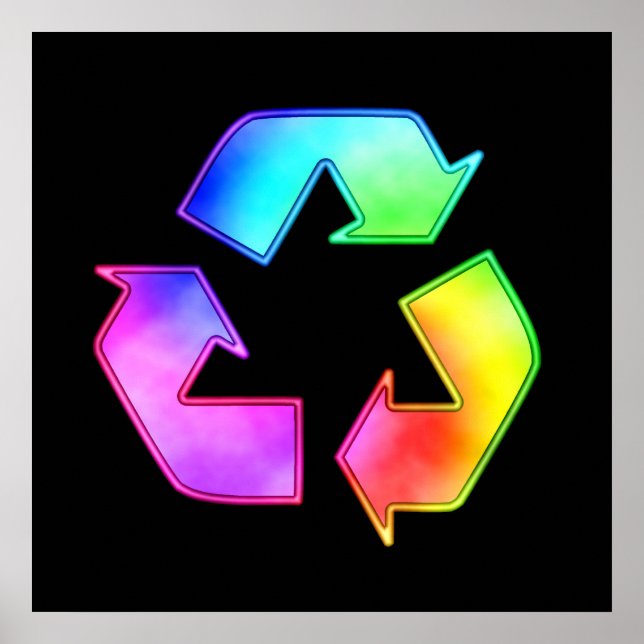 Tie-Dye Recycilng Symbol Poster (Front)