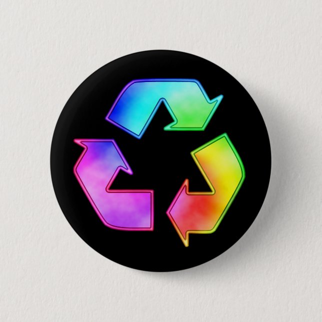 Tie Dye Recycling Symbol Button (Front)
