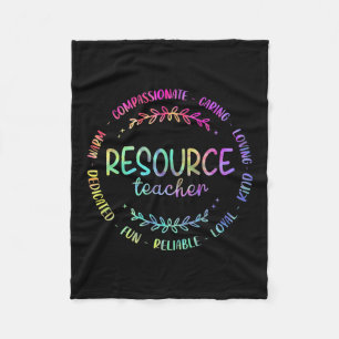 Tie Dye Resource Teacher Appreciation For Women Me Fleece Blanket