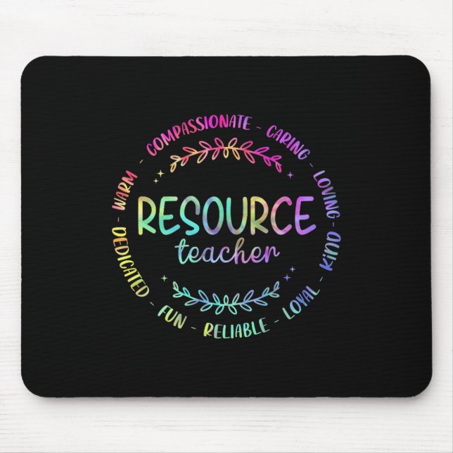 Tie Dye Resource Teacher Appreciation For Women Me Mouse Pad (Front)