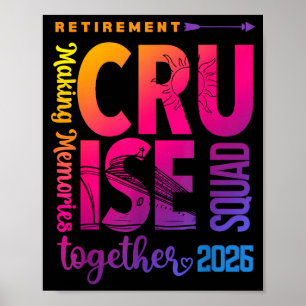 Tie Dye Retirement Cruise 2026 Crew Retired 2026 C Poster