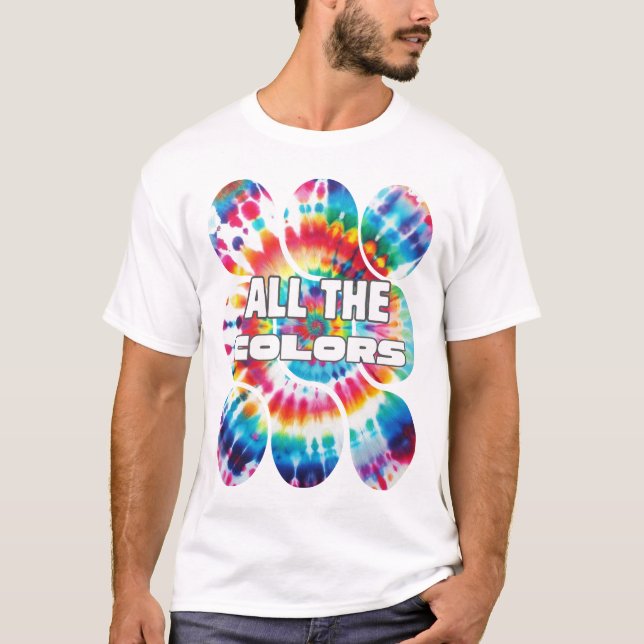 Tie-Dye Retro Funky Colours  T-Shirt (Front)
