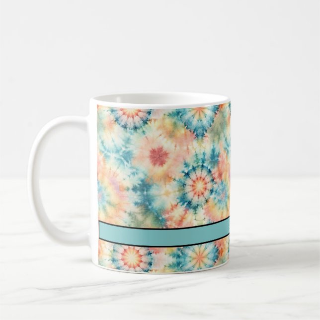 Tie Dye Retro Inspired Print 11 oz Coffee Mug (Left)