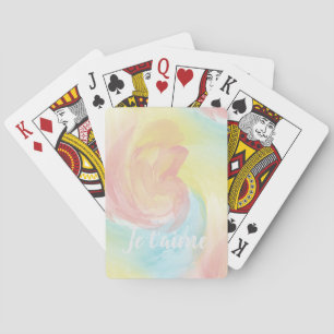 Tie-Dye Retro Pastel Painterly Watercolor in Love Playing Cards