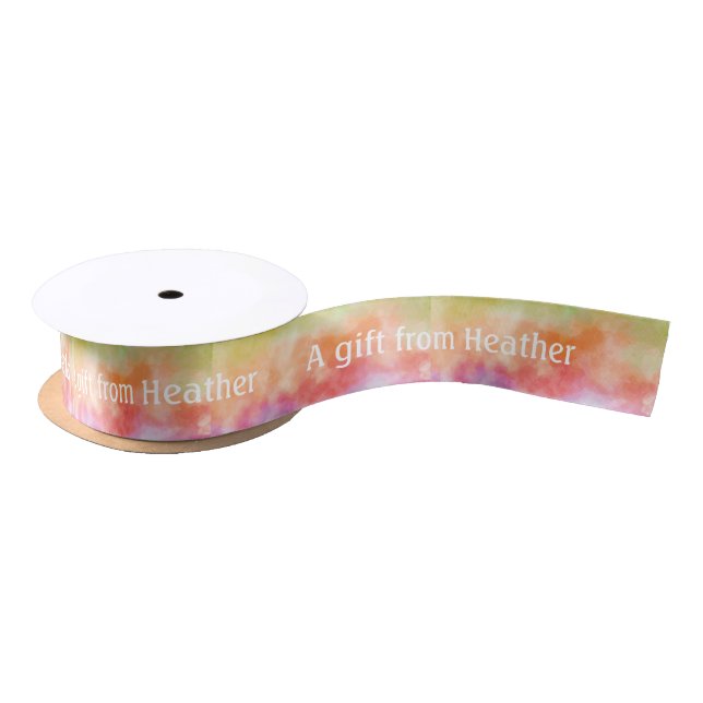 Tie Dye Retro Personalized Gift Favor Name Satin Ribbon (Spool)