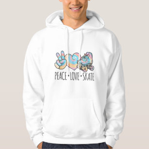 Tie Dye Roller Skating for Teen Girls Peace Love S Hoodie