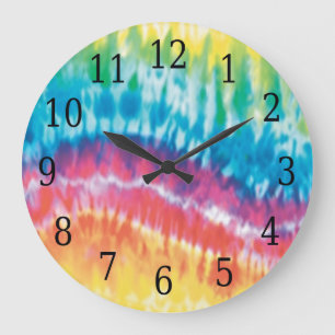 Tie Dye Round Clock