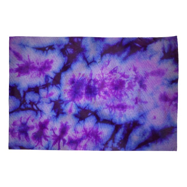 Tie Dye Shades of Purple & Blue Pillowcase (Back)