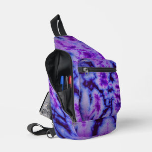 Tie Dye Shades of Purple & Blue Sling Bag