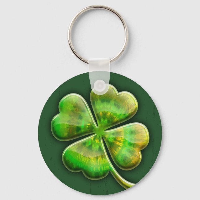 Tie-Dye Shamrock II Key Ring (Front)