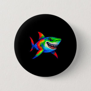 Tie-dye Shark Peace Sign Hipe 6 Cm Round Badge
