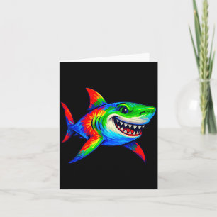 Tie-dye Shark Peace Sign Hipe  Card