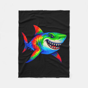 Tie-dye Shark Peace Sign Hipe Fleece Blanket