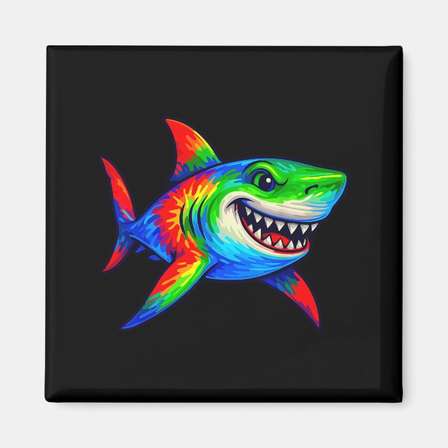 Tie-dye Shark Peace Sign Hipe  Magnet (Front)
