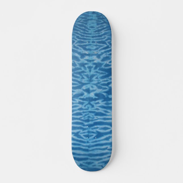 Tie Dye Skateboard - Blue Tiger Stripe (Front)