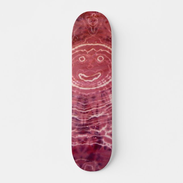 Tie Dye Skateboard - Purple Smiley Face (Front)