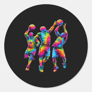 Tie Dye Sketll Players Colorful Classic Round Sticker