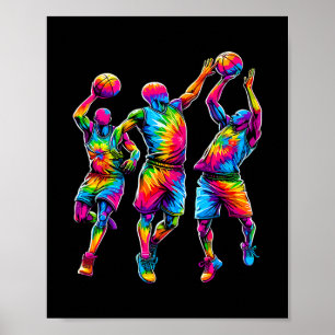 Tie Dye Sketll Players Colorful Poster