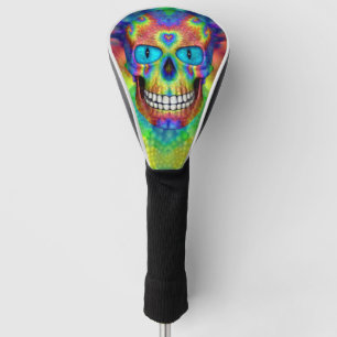 Tie Dye Skull Dead Zombie Driver Or Putter Covers