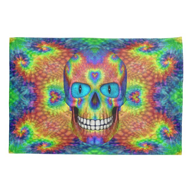 Tie Dye Skull Dead Zombie Undead    Pillowcases (Back)